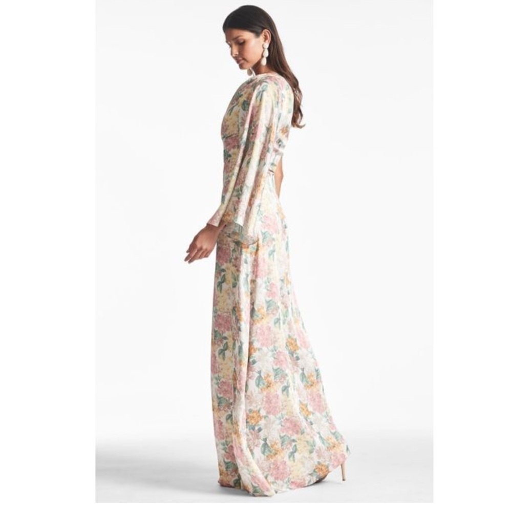 Sachin + Babi Keely Asymmetric Gown in Antique Bouquet - Picture 2 of 6
